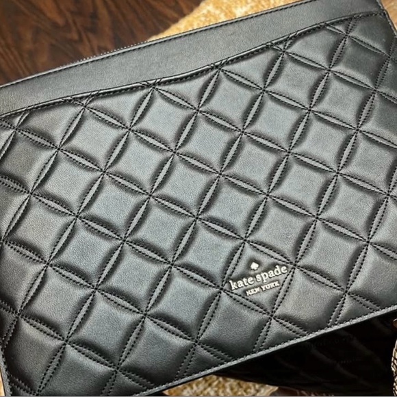 Kate Spade Black Quilted Tote with Pouch - Picture 4 of 8